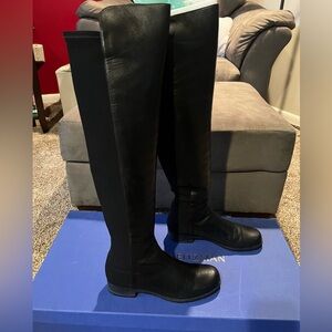 Stuart Weitzman black 5050 leather over-the-knee boots NIB